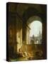 A Picturesque View of the Capitol in Rome-Hubert Robert-Stretched Canvas