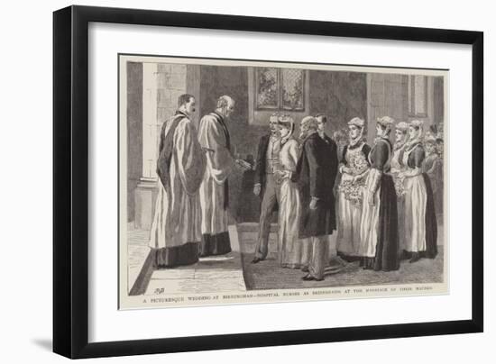 A Picturesque Wedding at Birmingham, Hospital Nurses as Bridesmaids at the Marriage of their Matron-Robert Barnes-Framed Giclee Print