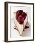 A Piece of Cheesecake with Cherry Sauce-null-Framed Premium Photographic Print