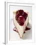 A Piece of Cheesecake with Cherry Sauce-null-Framed Photographic Print