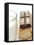 A Piece of Chocolate, Baguette and a Glass of Milk-Alain Caste-Framed Stretched Canvas