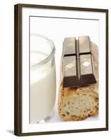 A Piece of Chocolate, Baguette and a Glass of Milk-Alain Caste-Framed Photographic Print