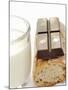 A Piece of Chocolate, Baguette and a Glass of Milk-Alain Caste-Mounted Photographic Print