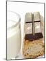 A Piece of Chocolate, Baguette and a Glass of Milk-Alain Caste-Mounted Photographic Print