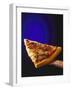 A Piece of Ham and Salami Pizza on Server-null-Framed Photographic Print