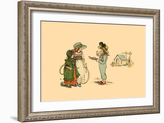 A Piece of Pie of a Game of Hoop?-Kate Greenaway-Framed Art Print