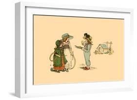 A Piece of Pie of a Game of Hoop?-Kate Greenaway-Framed Art Print