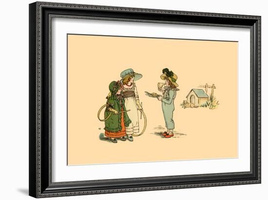 A Piece of Pie of a Game of Hoop?-Kate Greenaway-Framed Art Print