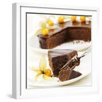 A Piece of Sacher Torte with Physalis-Frank Wieder-Framed Photographic Print