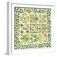 A Pieced and Appliqued Cotton Album Crib Quilt, American, circa 19th Century-null-Framed Giclee Print