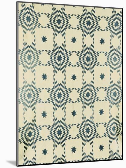A Pieced and Appliqued Cotton Quilted Coverlet, American, Mid 19th Century-null-Mounted Giclee Print