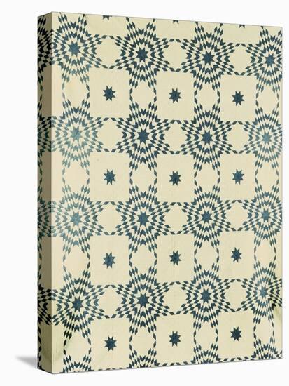 A Pieced and Appliqued Cotton Quilted Coverlet, American, Mid 19th Century-null-Stretched Canvas