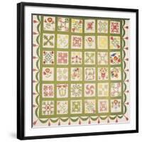 A Pieced and Appliqued Cotton Quilted Coverlet, Baltimore, Dated 1845-null-Framed Giclee Print