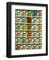 A Pieced and Quilted Cotton Coverlet, Western Pennsylvania, Early 20th Century-null-Framed Premium Giclee Print