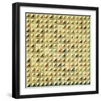 A Pieced Cotton Quilted Coverlet, American, Mid 19th Century-null-Framed Giclee Print