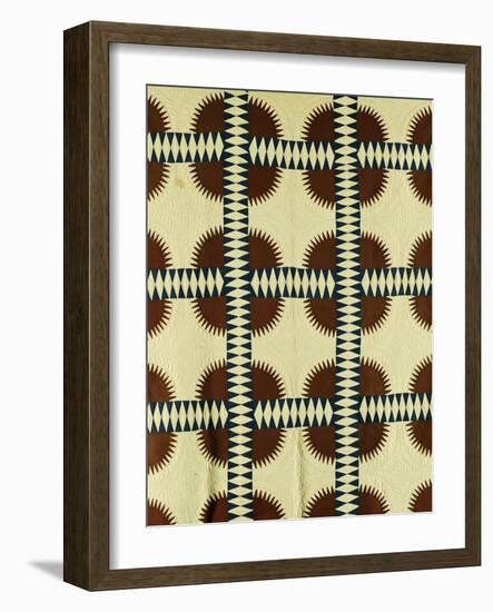 A Pieced Cotton Quilted Coverlet, circa 1860-null-Framed Giclee Print