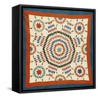 A Pieced Quilted Coverlet, American, Late Nineteenth Century-null-Framed Stretched Canvas