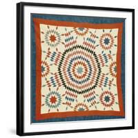 A Pieced Quilted Coverlet, American, Late Nineteenth Century-null-Framed Giclee Print