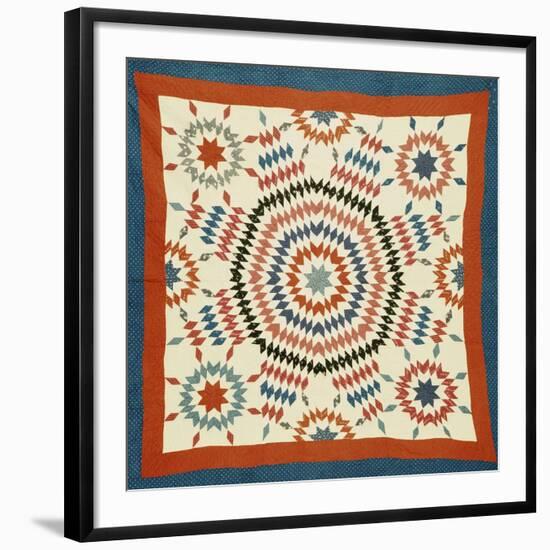 A Pieced Quilted Coverlet, American, Late Nineteenth Century-null-Framed Giclee Print