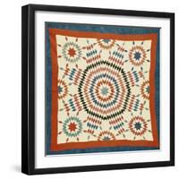 A Pieced Quilted Coverlet, American, Late Nineteenth Century-null-Framed Giclee Print