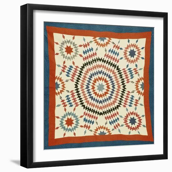 A Pieced Quilted Coverlet, American, Late Nineteenth Century-null-Framed Giclee Print