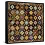 A Pieced Silk Coverlet Pennsylvania, C 1890-null-Framed Stretched Canvas