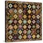 A Pieced Silk Coverlet Pennsylvania, C 1890-null-Stretched Canvas