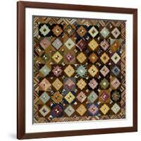 A Pieced Silk Coverlet Pennsylvania, C 1890-null-Framed Giclee Print