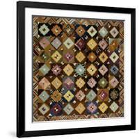 A Pieced Silk Coverlet Pennsylvania, C 1890-null-Framed Giclee Print