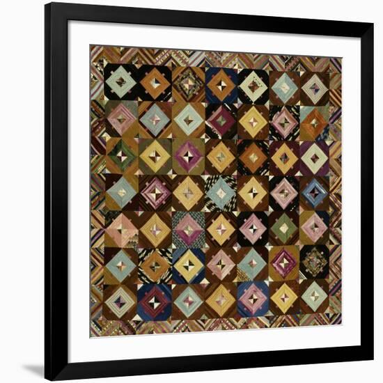 A Pieced Silk Coverlet Pennsylvania, C 1890-null-Framed Giclee Print