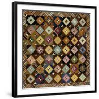 A Pieced Silk Coverlet Pennsylvania, C 1890-null-Framed Giclee Print