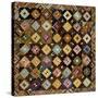 A Pieced Silk Coverlet Pennsylvania, C 1890-null-Stretched Canvas