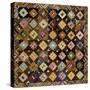 A Pieced Silk Coverlet Pennsylvania, C 1890-null-Stretched Canvas