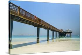 A Pier on Jumeirah Beach, Dubai, United Arab Emirates, Middle East-Fraser Hall-Stretched Canvas