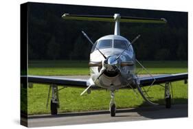 A Pilatus Pc-12 Private Jet-null-Stretched Canvas