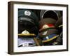 A Pile of Communist Era Army and Police Hats for Sale as Souvenirs, Mitte, Berlin, Germany-Richard Nebesky-Framed Photographic Print