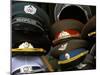 A Pile of Communist Era Army and Police Hats for Sale as Souvenirs, Mitte, Berlin, Germany-Richard Nebesky-Mounted Photographic Print