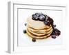 A Pile of Pancakes with Blueberry Sauce and Maple Syrup-Gerrit Buntrock-Framed Photographic Print