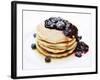 A Pile of Pancakes with Blueberry Sauce and Maple Syrup-Gerrit Buntrock-Framed Photographic Print