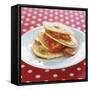 A Pile of Pancakes with Strawberries-Alena Hrbkova-Framed Stretched Canvas