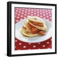 A Pile of Pancakes with Strawberries-Alena Hrbkova-Framed Photographic Print