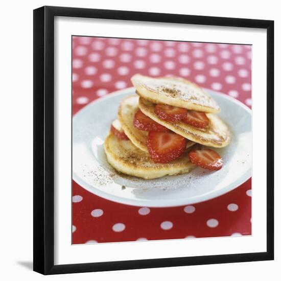 A Pile of Pancakes with Strawberries-Alena Hrbkova-Framed Photographic Print