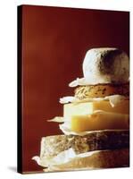 A Pile of Pieces of Different Cheeses-Tim Thiel-Stretched Canvas