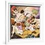 A Pillow Fight, Illustration from 'Peter Pan' by J.M. Barrie-Nadir Quinto-Framed Giclee Print
