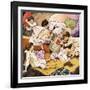 A Pillow Fight, Illustration from 'Peter Pan' by J.M. Barrie-Nadir Quinto-Framed Giclee Print