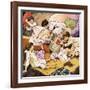 A Pillow Fight, Illustration from 'Peter Pan' by J.M. Barrie-Nadir Quinto-Framed Giclee Print