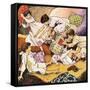 A Pillow Fight, Illustration from 'Peter Pan' by J.M. Barrie-Nadir Quinto-Framed Stretched Canvas