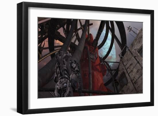 A Pilot Looks Up at His Ride to the Stars-null-Framed Art Print