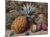 A Pineapple, a Peach and Plums on a Mossy Bank-John Sherrin-Mounted Giclee Print