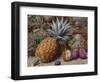 A Pineapple, a Peach and Plums on a Mossy Bank-John Sherrin-Framed Giclee Print